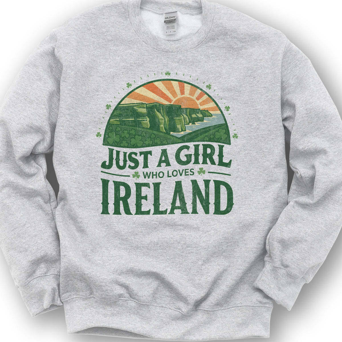 Just a Girl Who Loves Ireland Sweatshirt - Ash