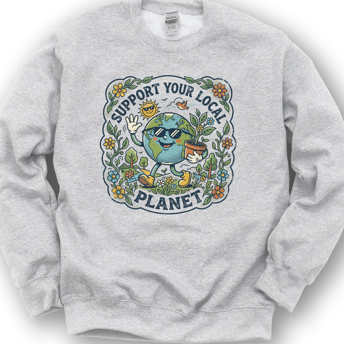 Support Your Local Planet Sweatshirt - Ash