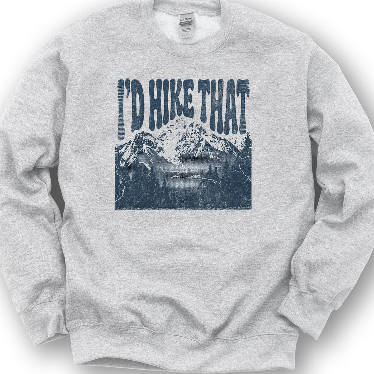I'd Hike That Retro Sweatshirt - Ash
