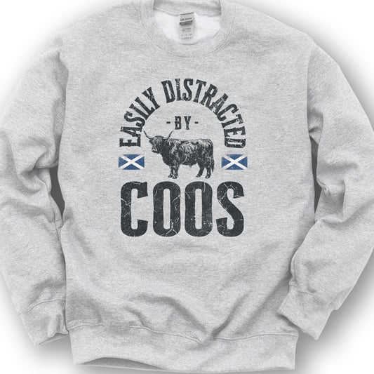 Easily Distracted By Coos Sweatshirt - Ash