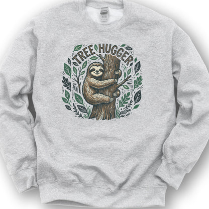Tree Hugger Sloth Sweatshirt - Ash
