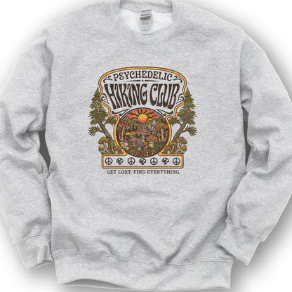 Pyschedelic Hiking Club V2 Sweatshirt - Ash