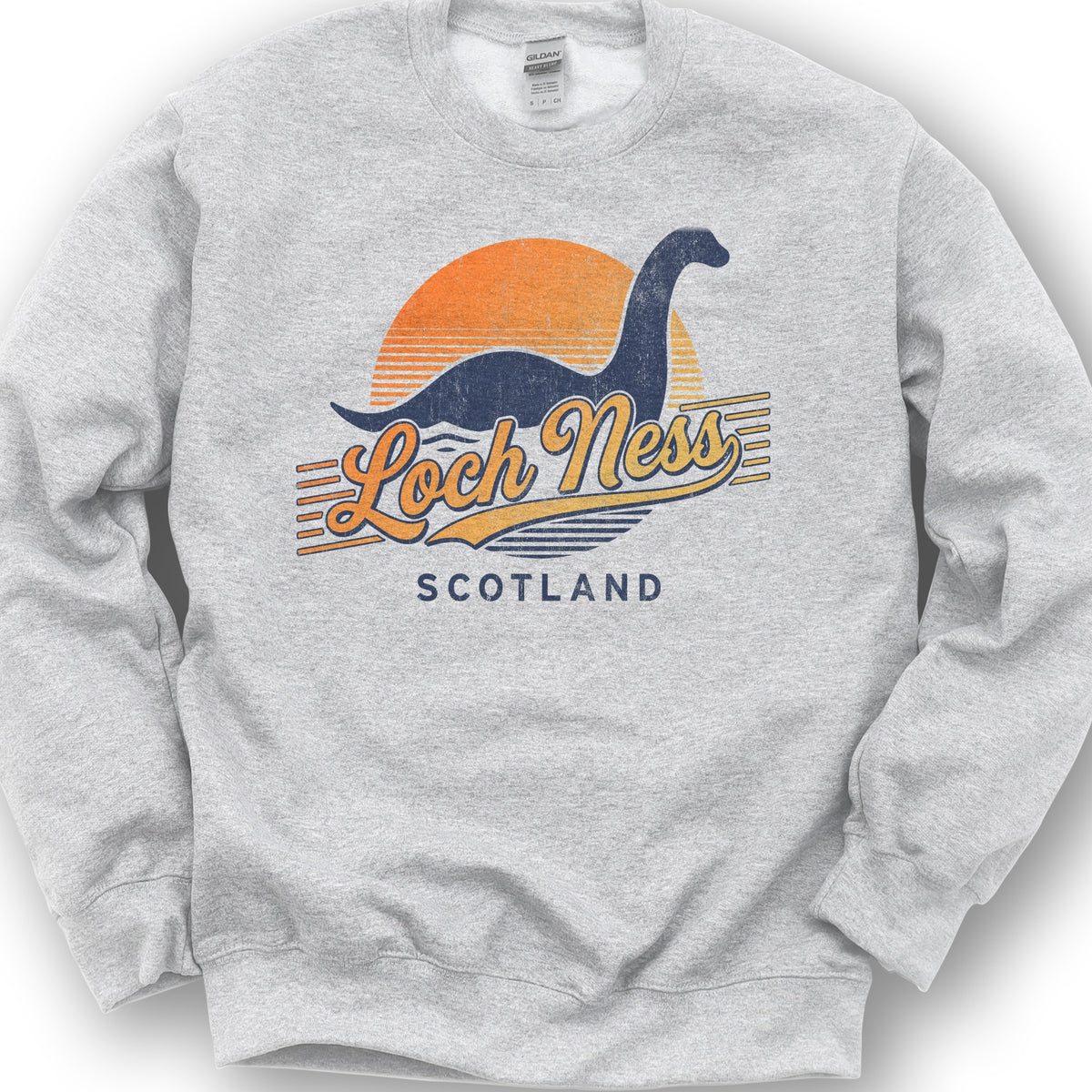 Loch Ness Retro Slant Sweatshirt - Ash