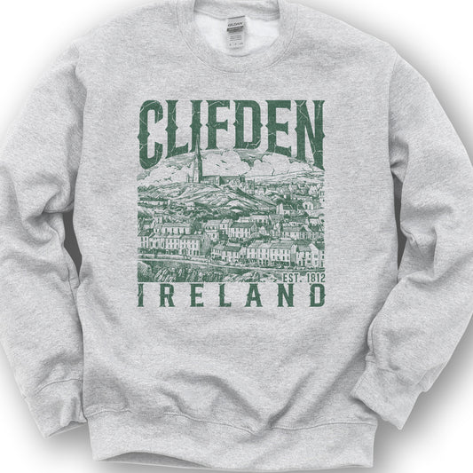 Clifden Ireland Sketch Sweatshirt - Ash