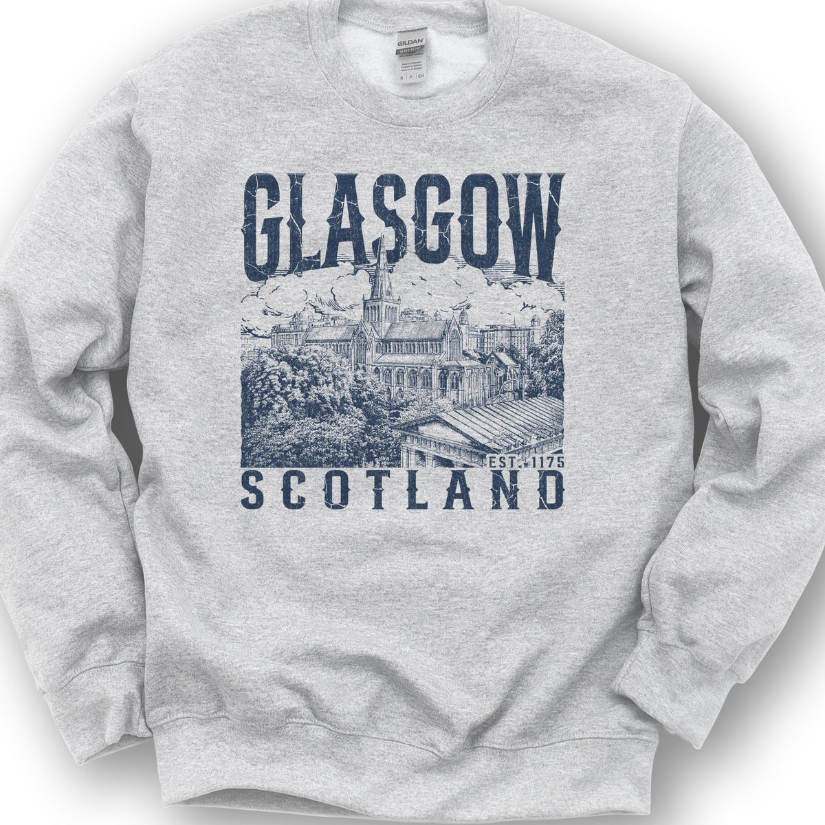 Glasgow Scotland Sketch Sweatshirt - Ash