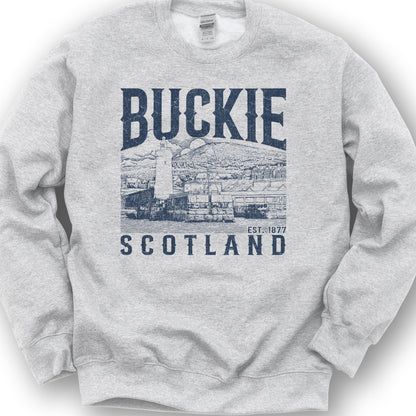 Buckie Scotland Sketch Sweatshirt - Ash
