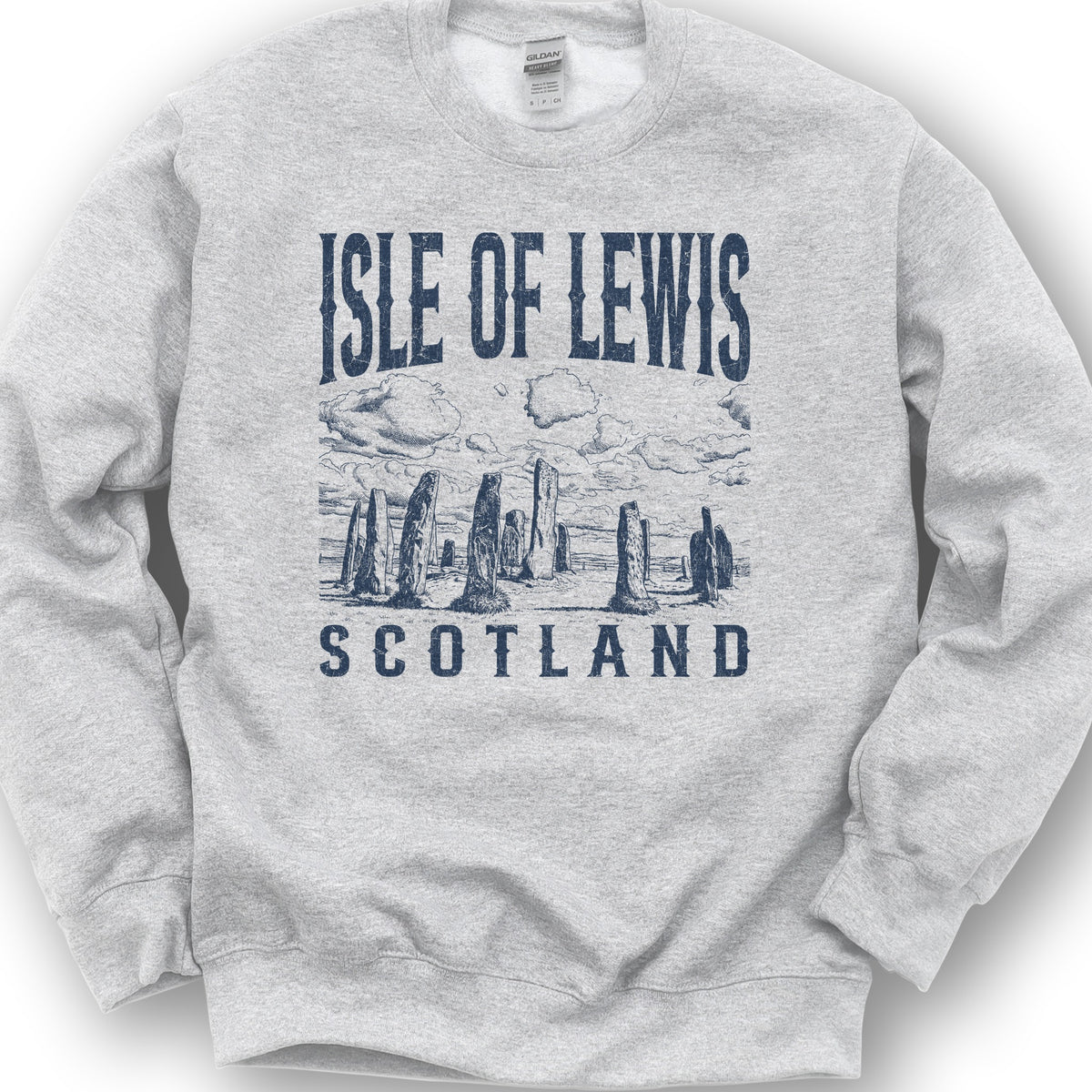 Isle of Lewis Scotland Sketch Sweatshirt - Ash