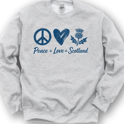 Peace Love Scotland Sweatshirt - Ash