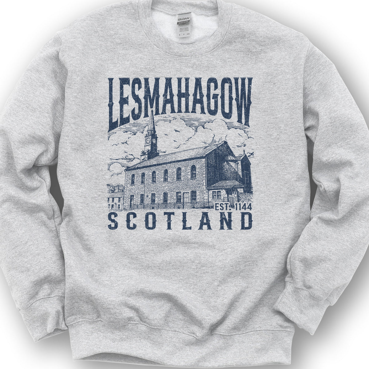 Lesmahagow Scotland Sketch Sweatshirt - Ash