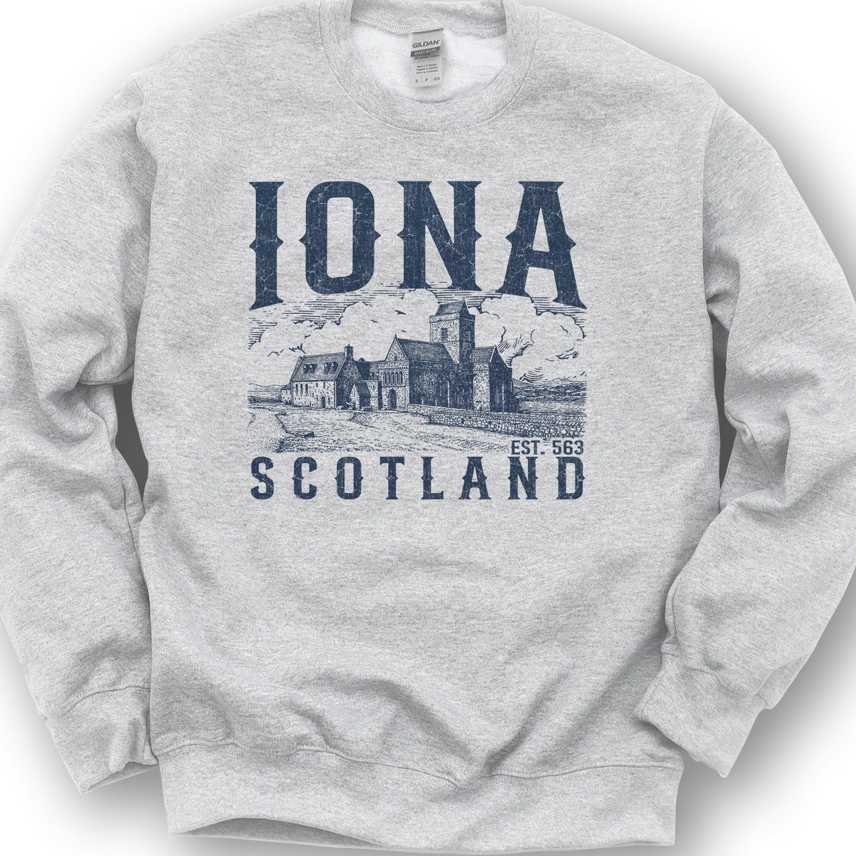 Iona Scotland Sketch Sweatshirt - Ash