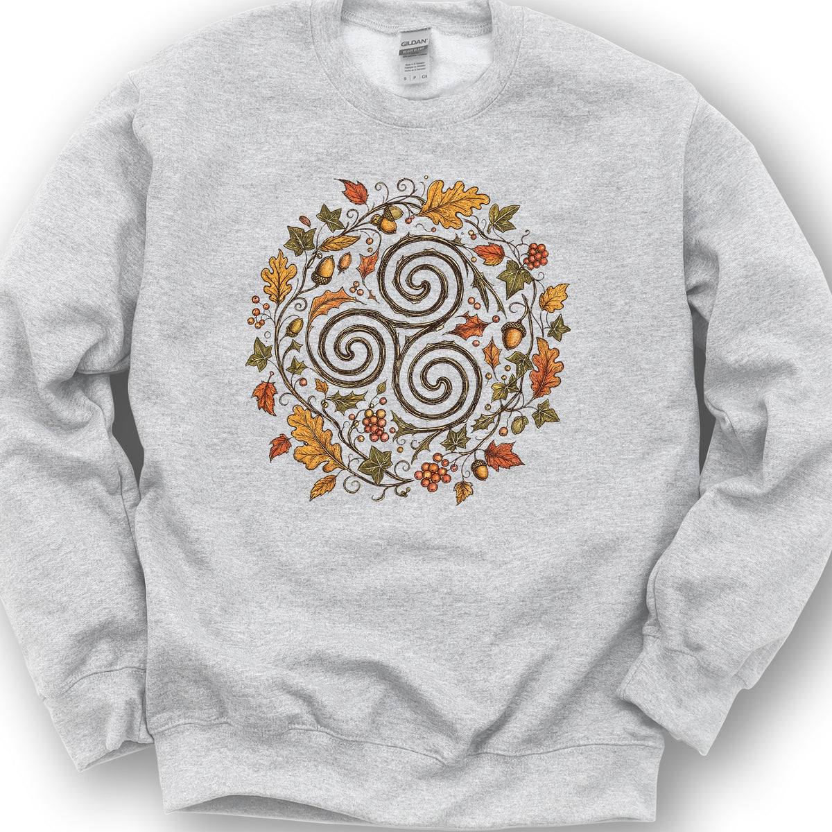 Celtic Autumn Spiral Sweatshirt - Ash