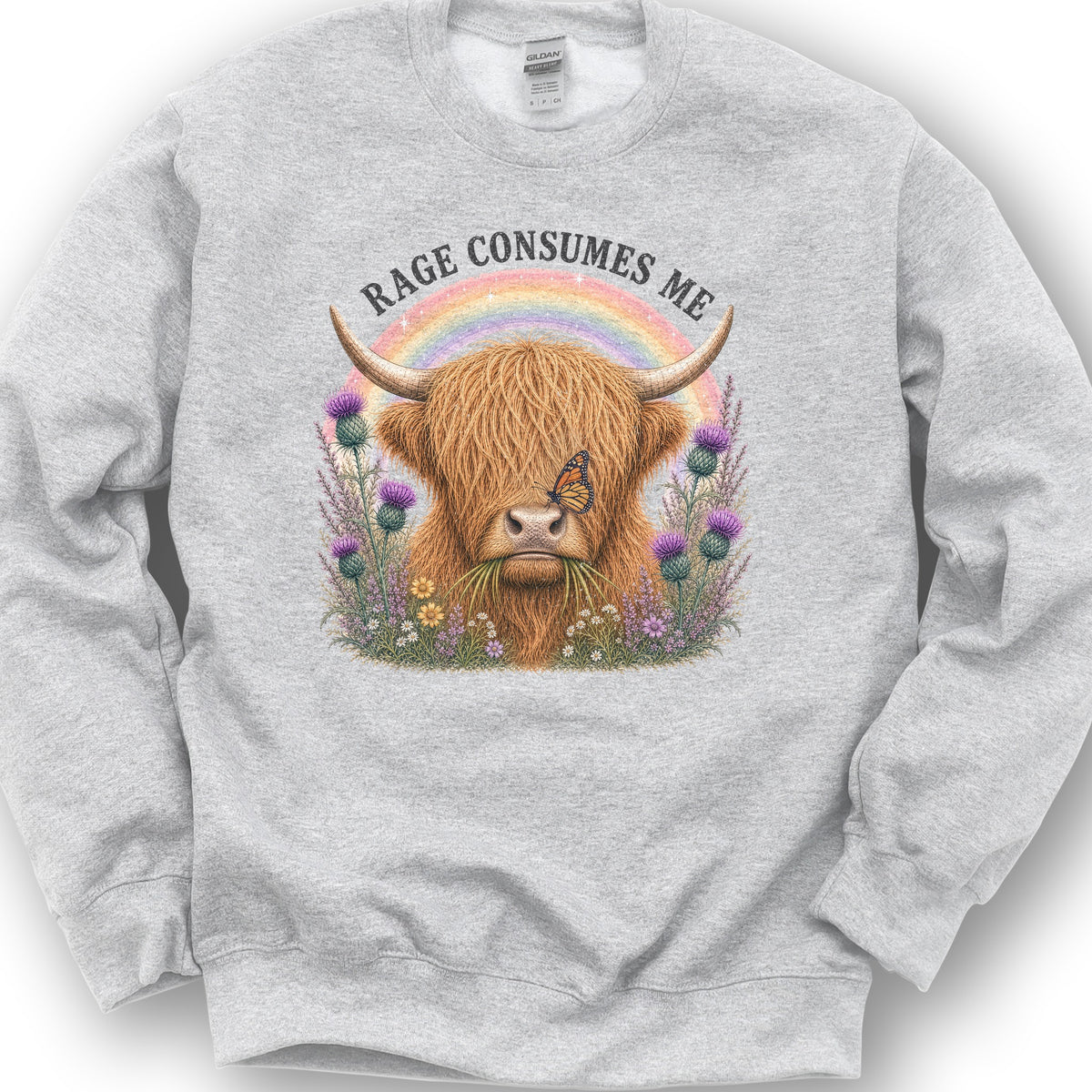 Raging Coo Rainbow Sweatshirt - Ash