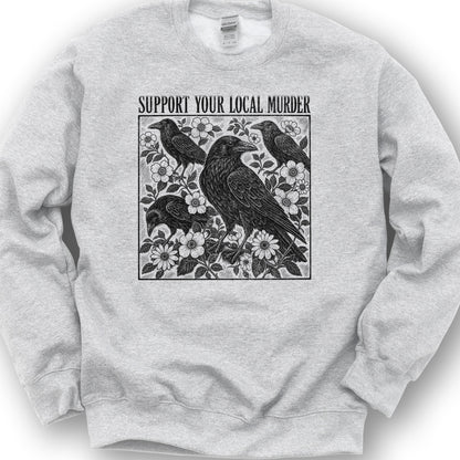 Crow Local Murder Sweatshirt - Ash
