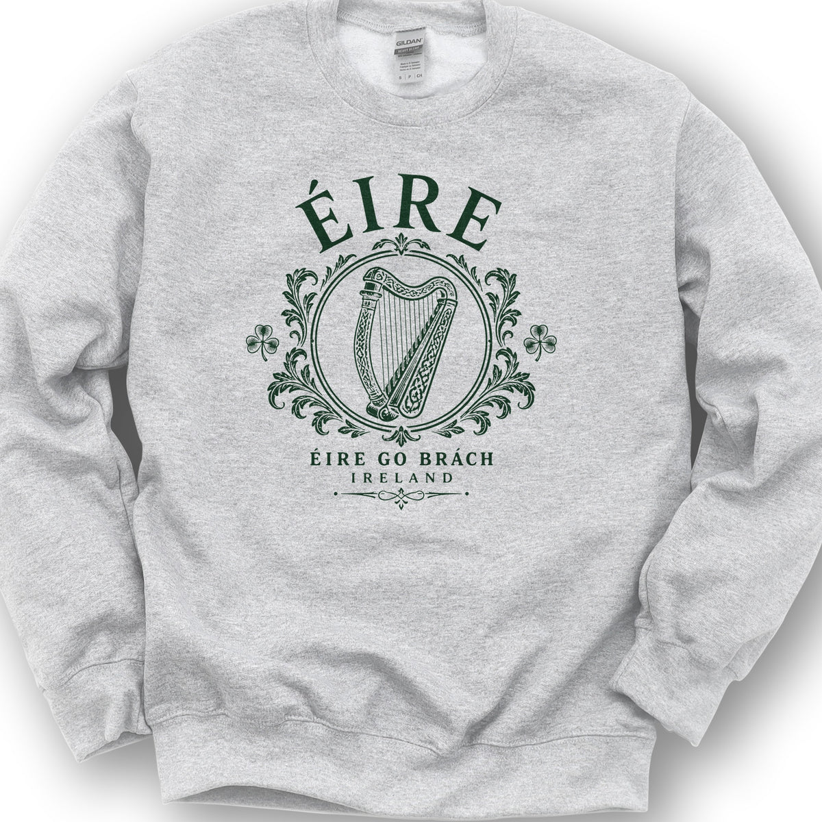 Éire Harp Laurels Sweatshirt - Ash
