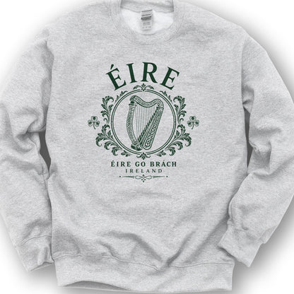 Éire Harp Laurels Sweatshirt - Ash