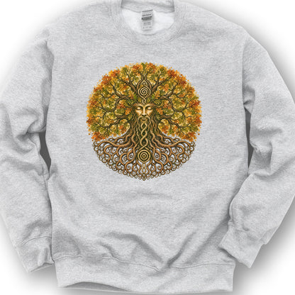Green Man Autumn Bloom Sweatshirt - Ash