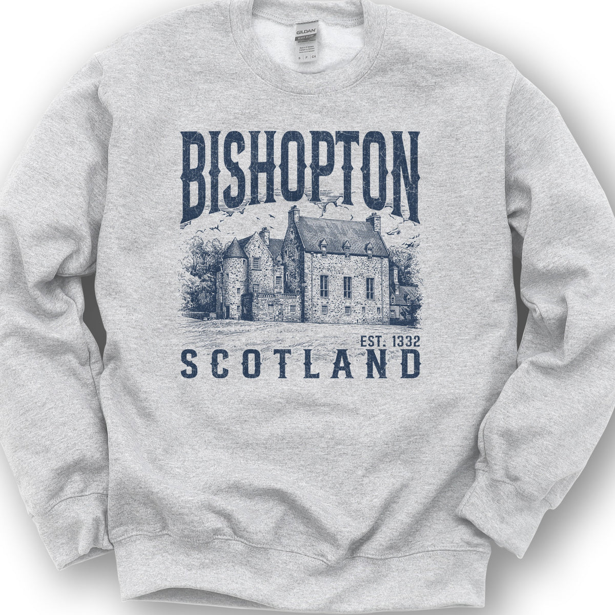 Bishopton Scotland Sketch Sweatshirt - Ash