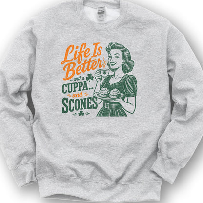 Cuppa Scones Sweatshirt - Ash