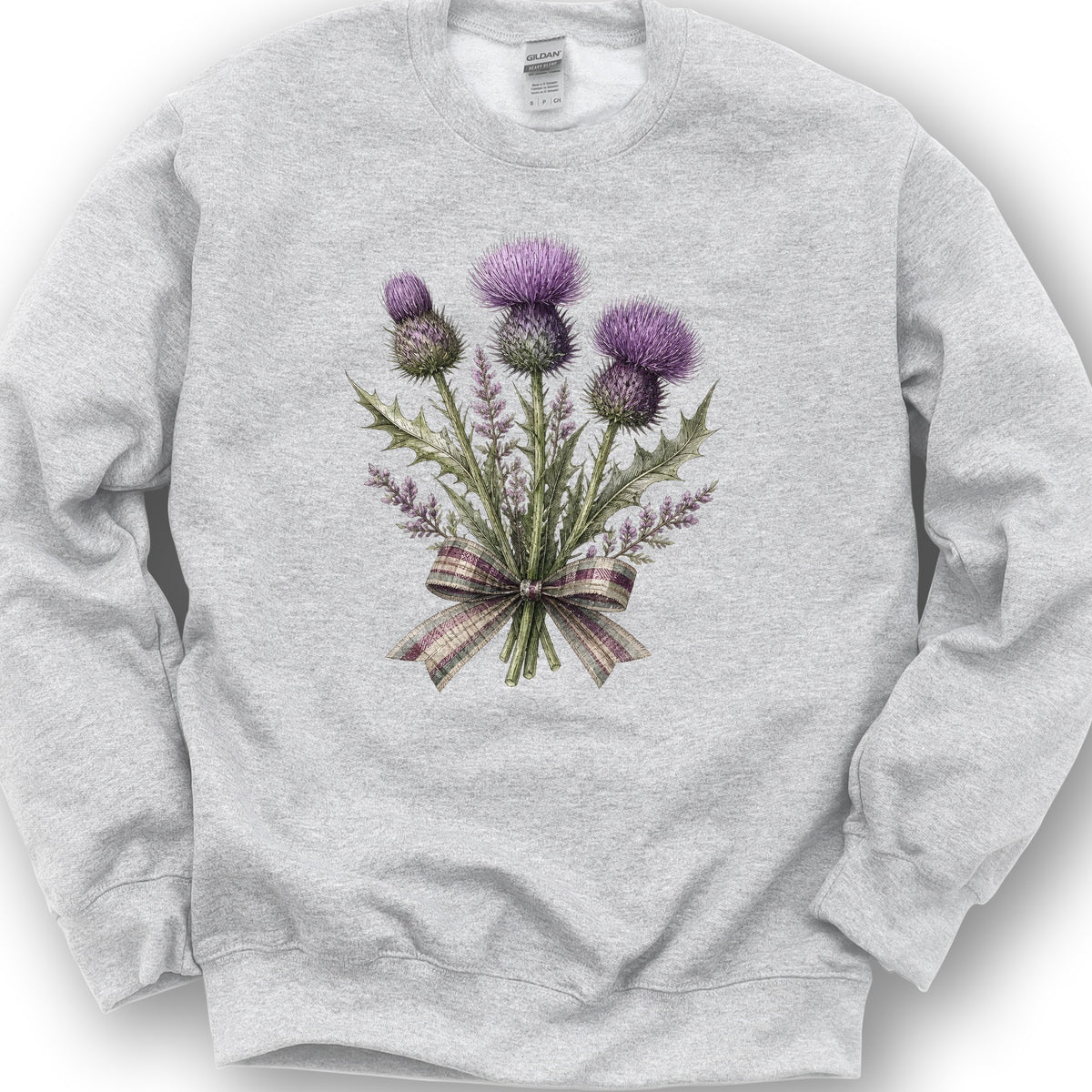 Thistle Bouquet Ribbon Sweatshirt - Ash