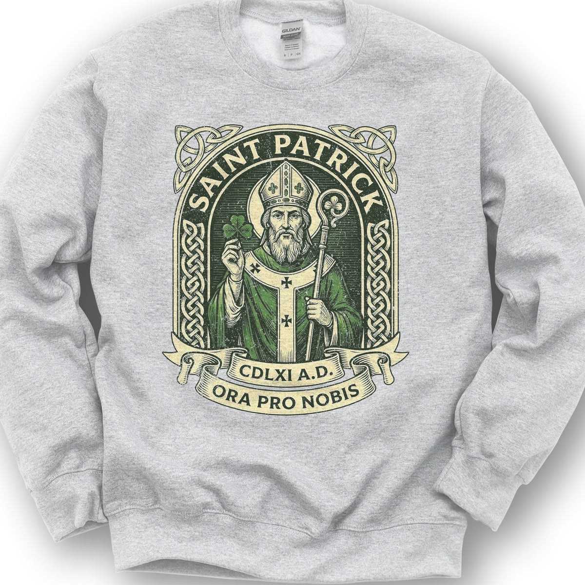 Saint Patrick Ora Pro Nobis Sweatshirt - Ash