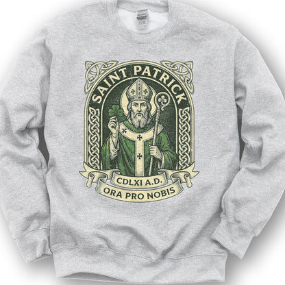 Saint Patrick Ora Pro Nobis Sweatshirt - Ash