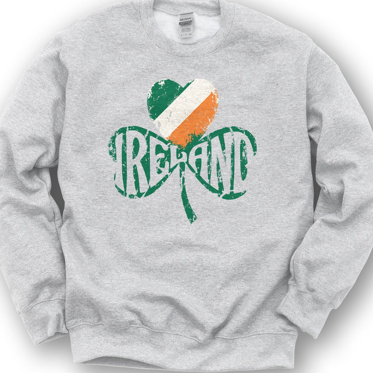 Ireland Shamrock Flag Sweatshirt - Ash