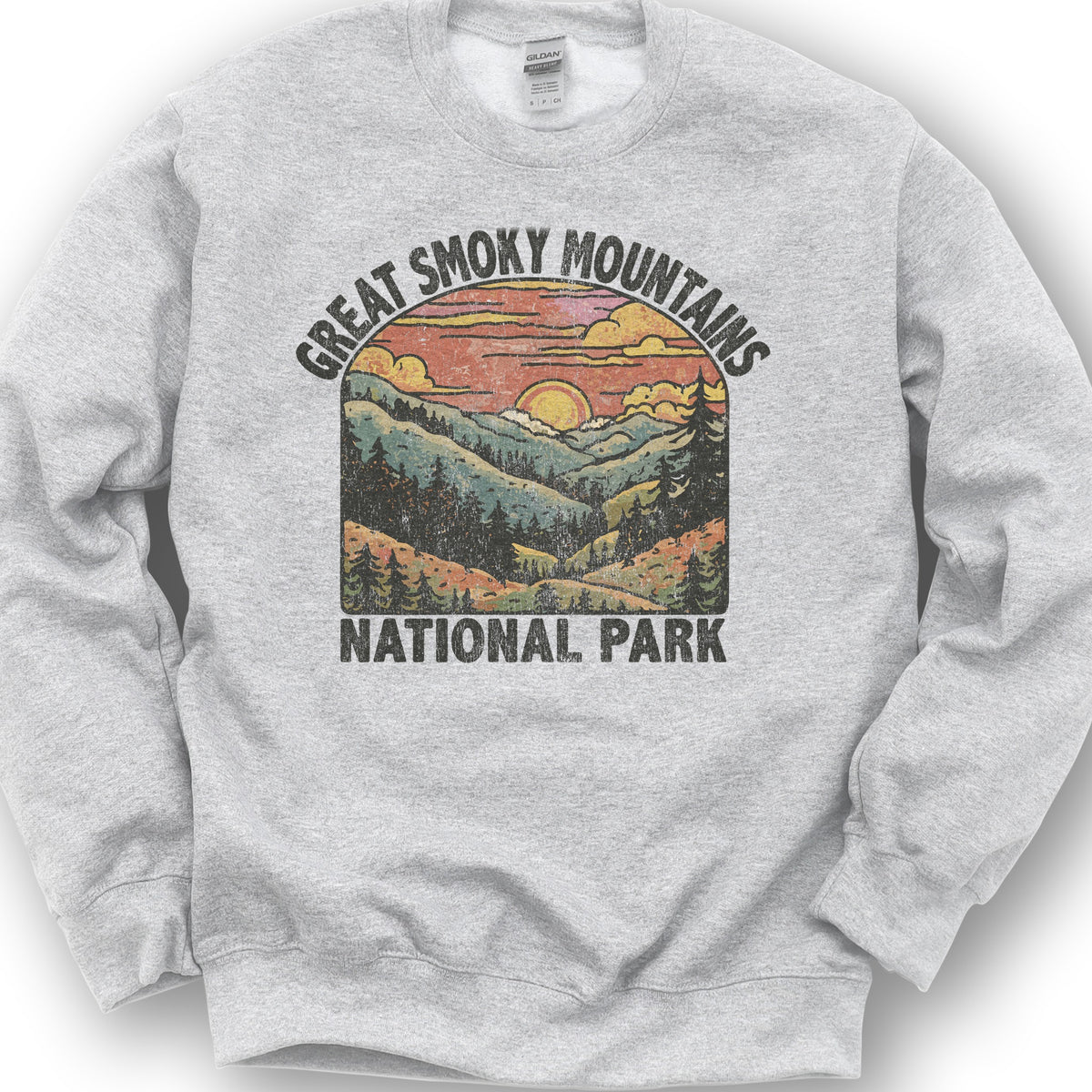 Great Smoky Mountains National Park Sunset Sweatshirt - Ash