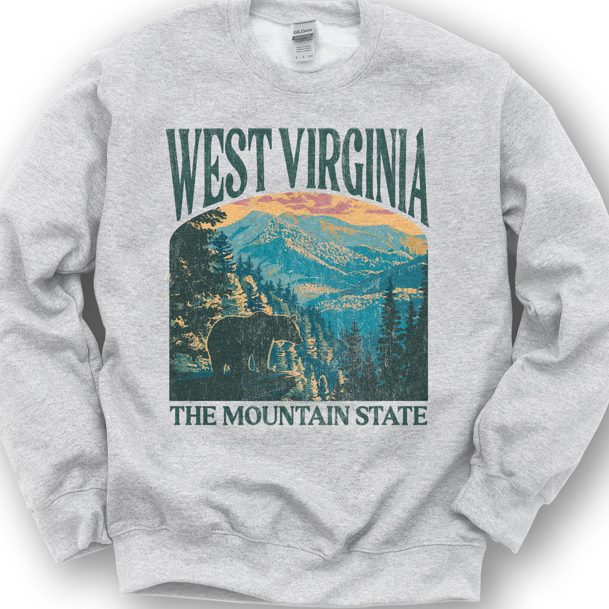 West Virginia Mountain State "Big and Bold" Sweatshirt - Ash