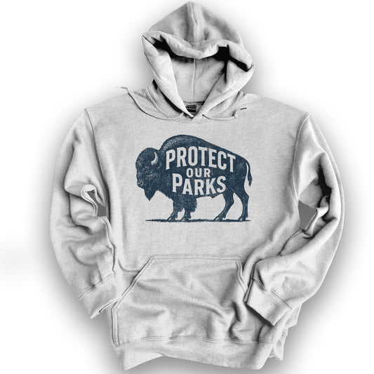 Protect Our Parks "Vintage Buffalo" Hoodie - Ash