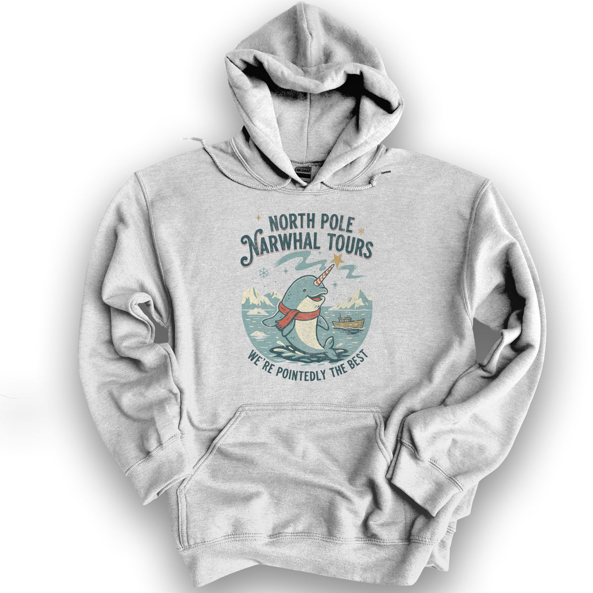 North Pole Narwhal Tours Hoodie - Ash