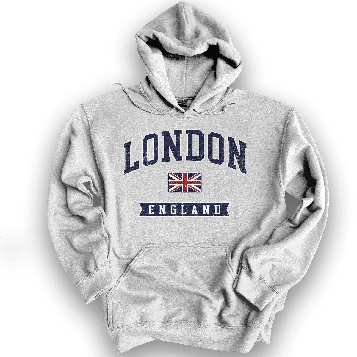 London Varsity Flag Hoodie - Ash