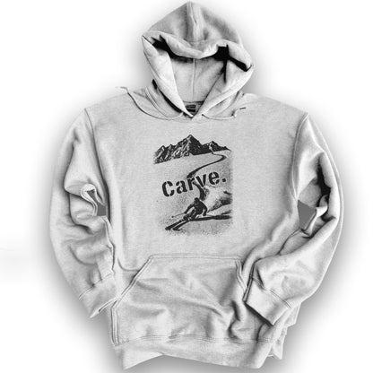 Carve Ski Print Hoodie - Ash