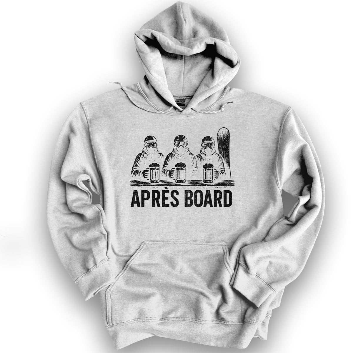"Apres Board" Snowboard Hoodie - Ash