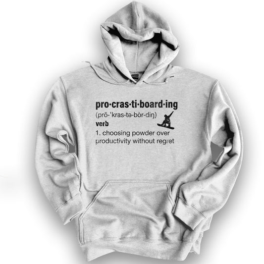 Procrastiboarding Snowboard Hoodie - Ash