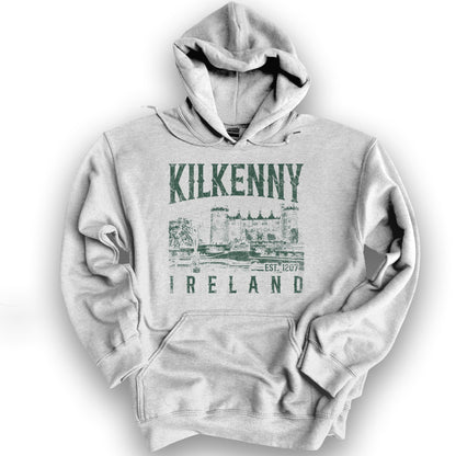 Kilkenny Ireland Vintage Print Hoodie - Ash
