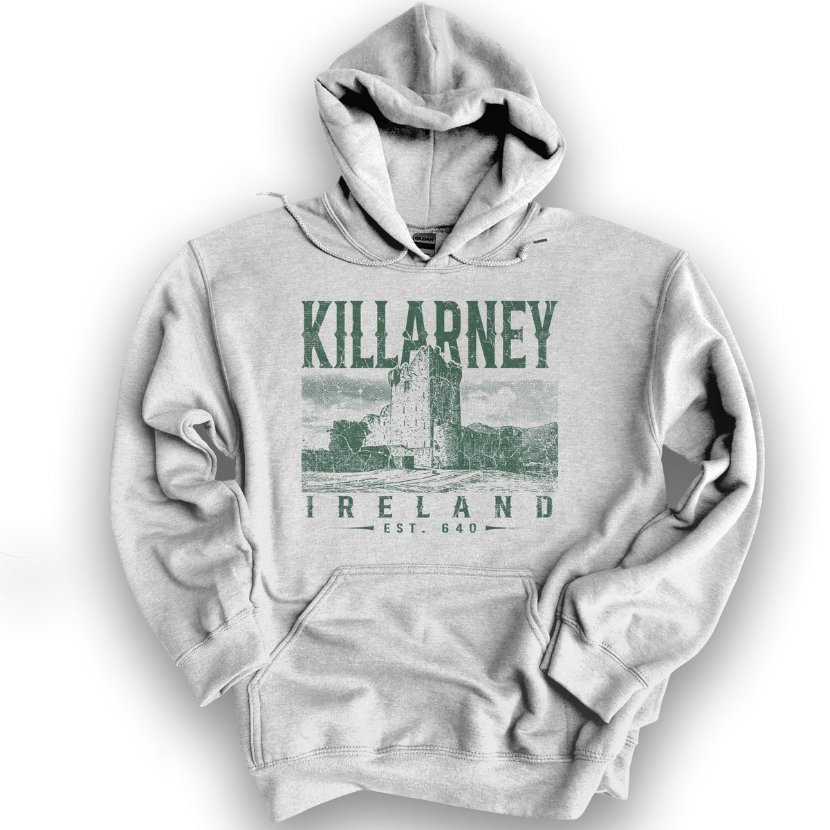 Killarney Ireland Vintage Print Hoodie - Ash