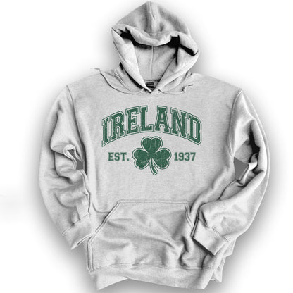Ireland Vintage Varsity Hoodie - Ash