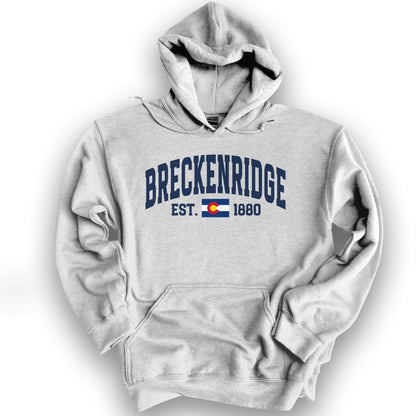 Breckenridge Colorado Varsity Hoodie - Ash