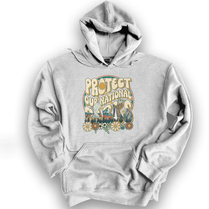 Protect Our Parks Groovy Hoodie - Ash