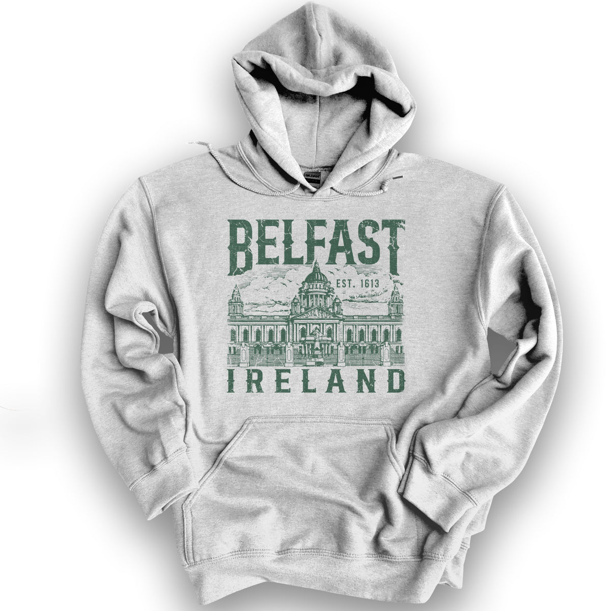 Belfast Ireland Hoodie - Ash