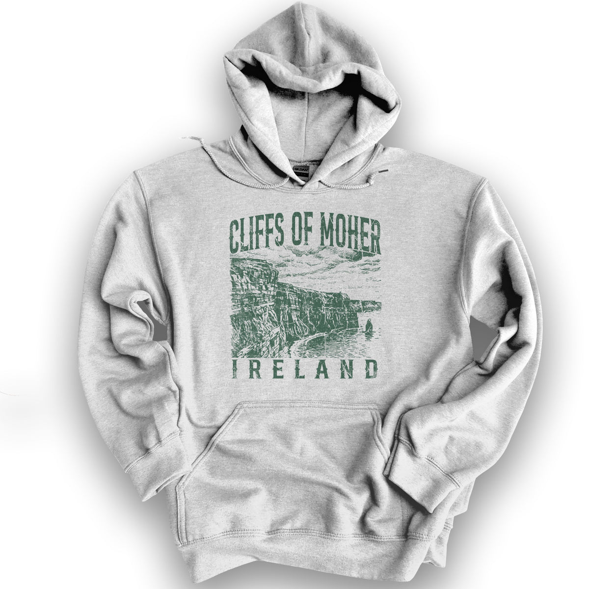 Cliffs Of Moher Sketch Hoodie - Ash