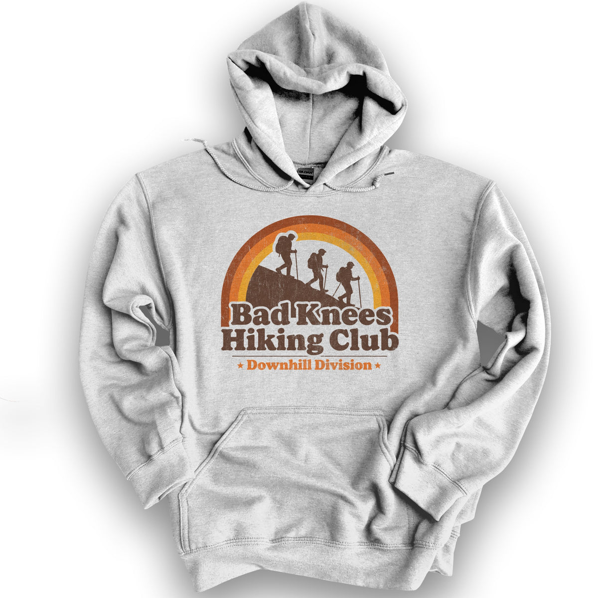 Bad Knees Hiking Club Hoodie - Ash