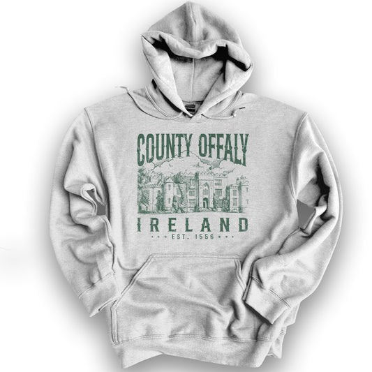County Offaly Ireland Hoodie - Ash