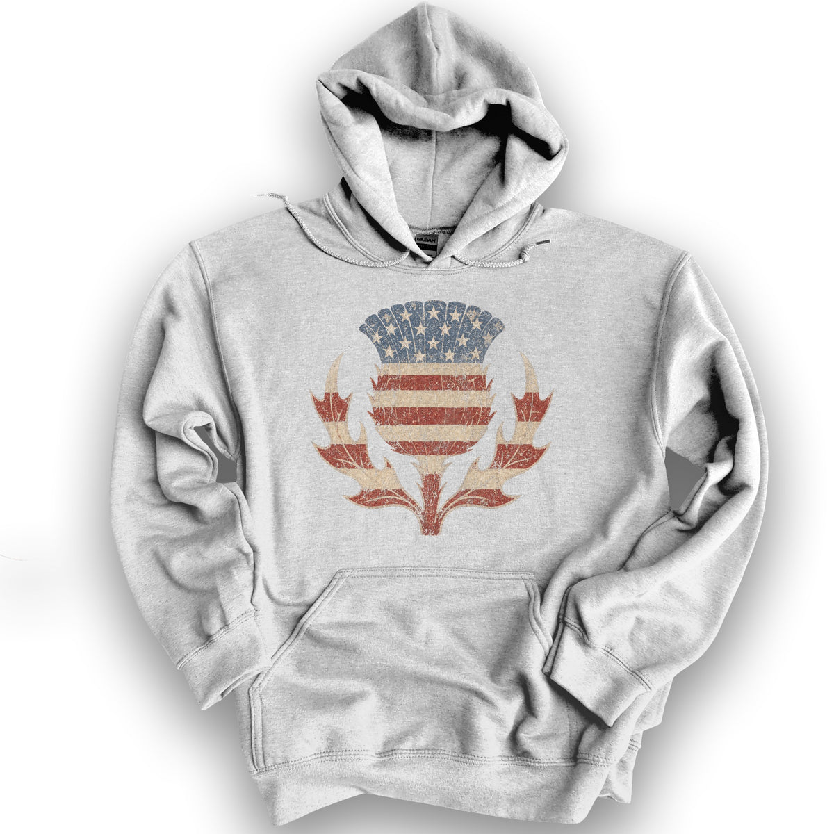 Vintage Flag Thistle Hoodie - Ash