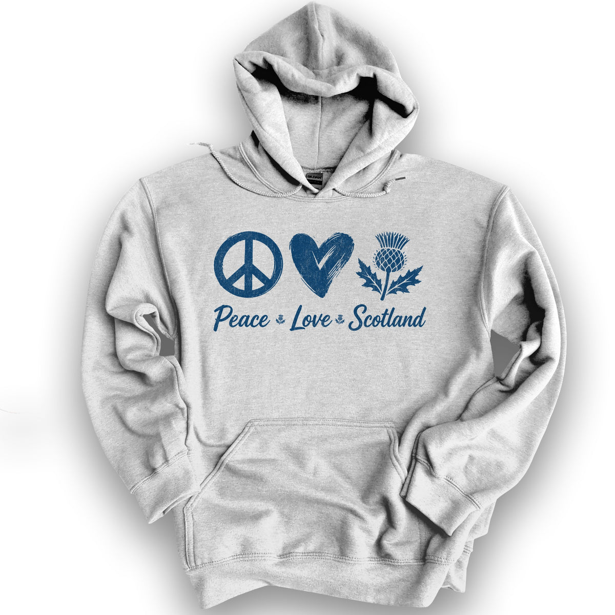 Peace Love Scotland Hoodie - Ash