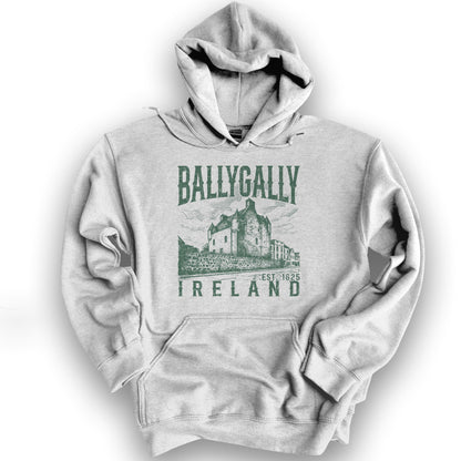 Ballygally Ireland Sketch Hoodie - Ash