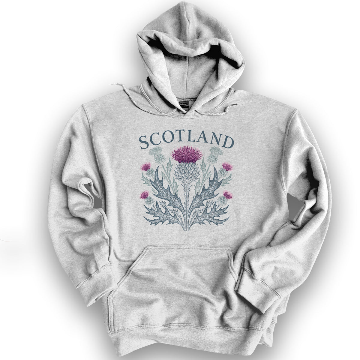 Scotland Thistle Echo Hoodie - Ash