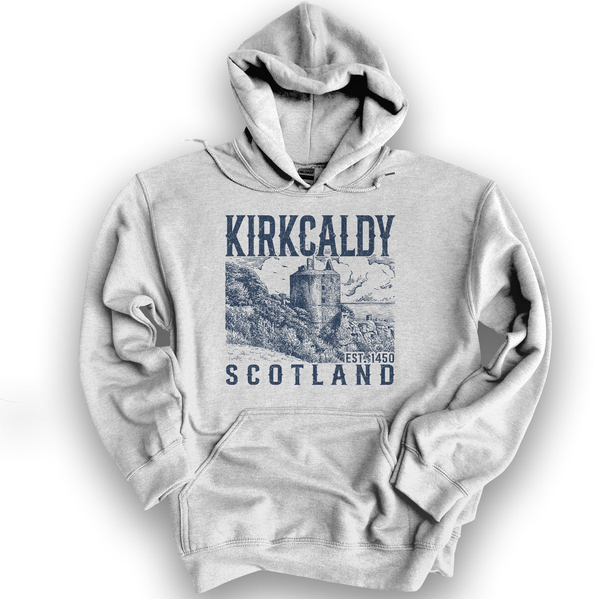 Kirkcaldy Scotland Sketch Hoodie - Ash