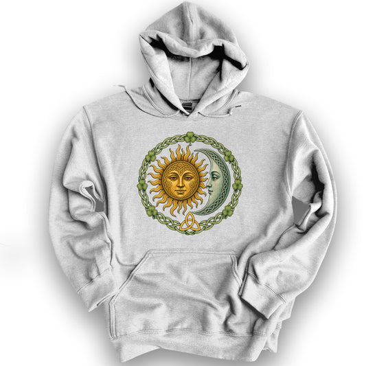 Celtic Lunar Ring Hoodie - Ash