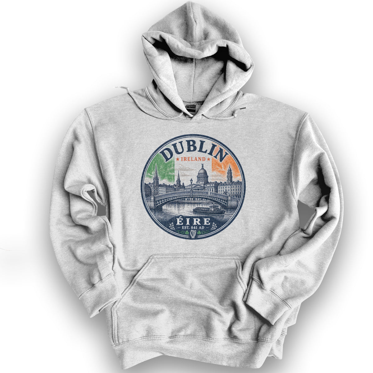 Dublin Badge Hoodie - Ash
